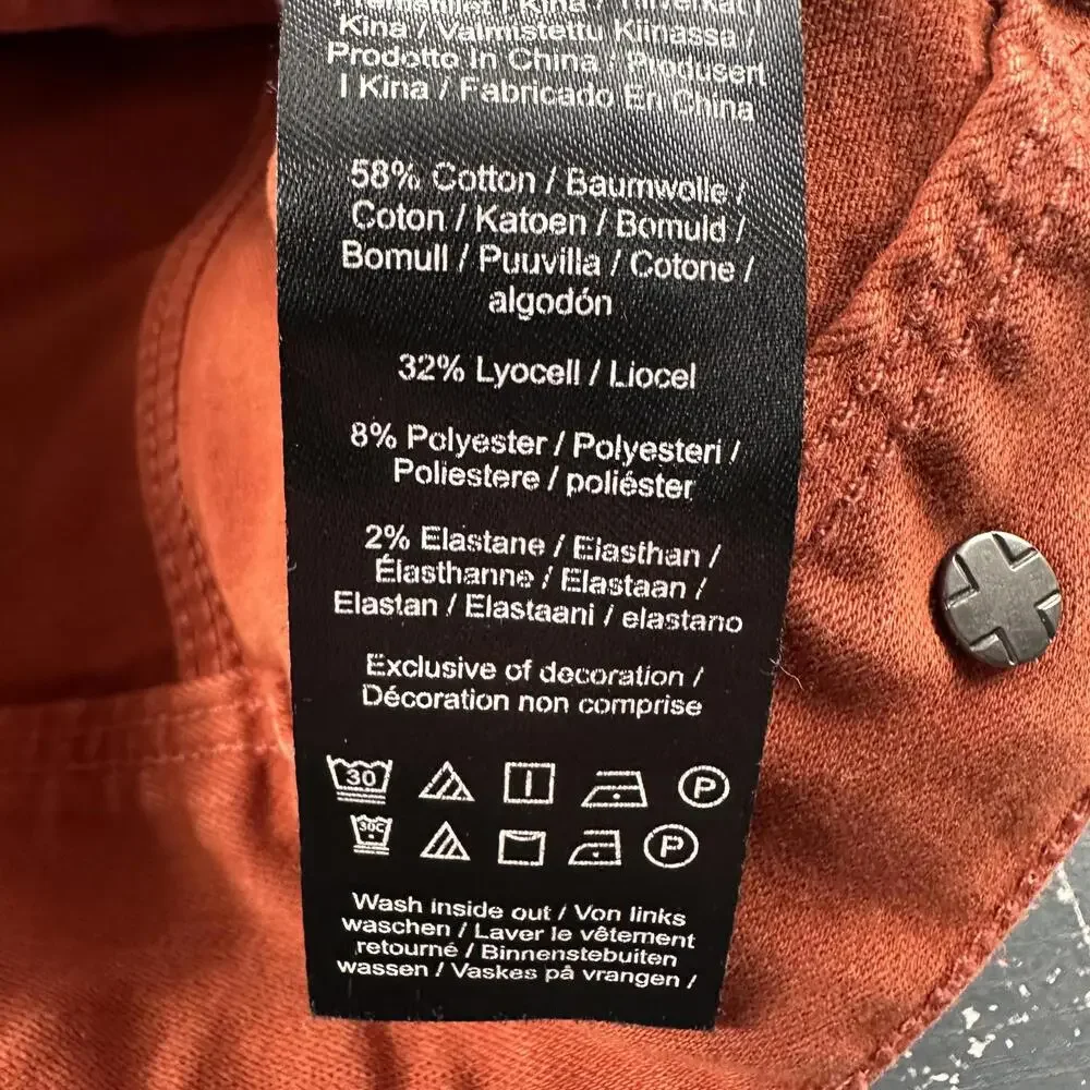 Liverpool Denim Jacket Womens Medium Rust Burnt Orange Trucker Soft Stretchy EUC - Picture 6 of 7